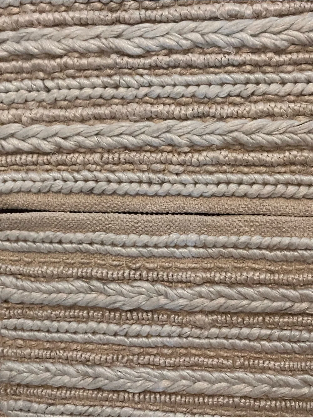Pottery Barn Cream and Tan Braided Cotton Rug-Style Bath Mat